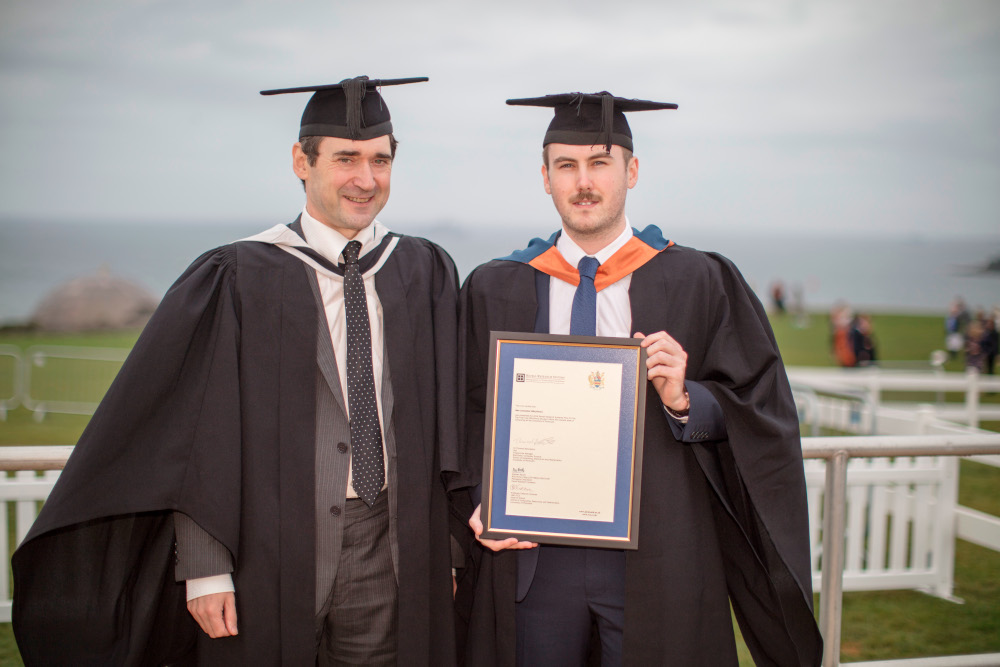Ben Lancaster with Alastair Revell in 2018 on Plymouth Hoe.