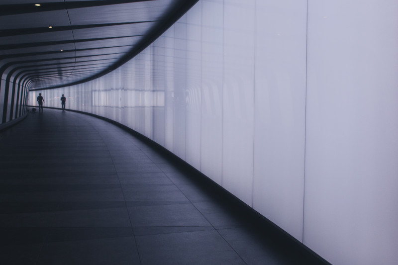 A concrete underground subway.