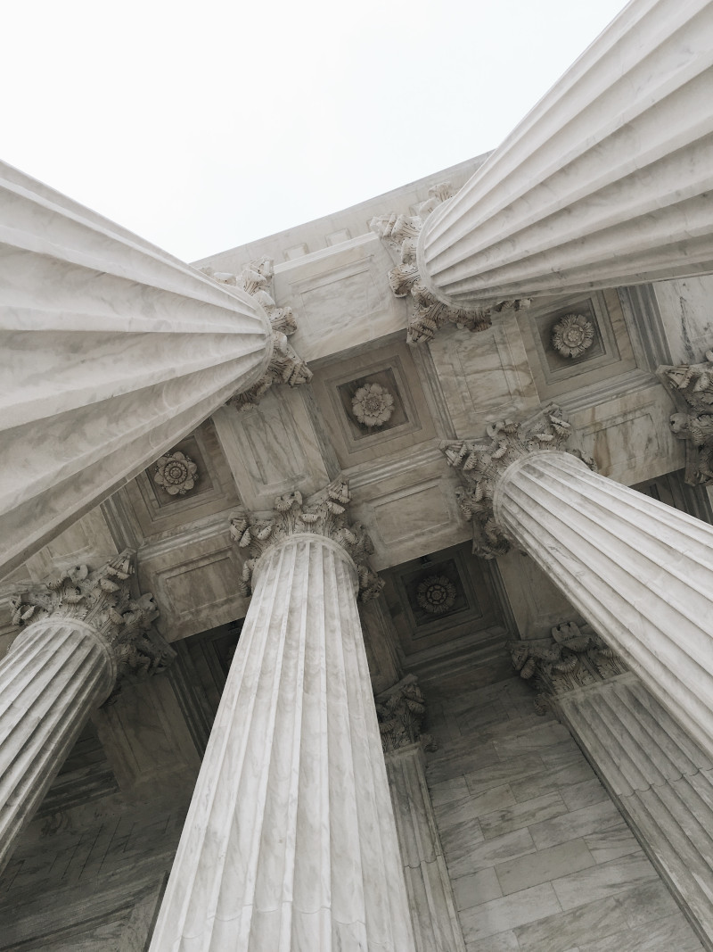 Towering Corinthian Columns as part of a Classical Facade.