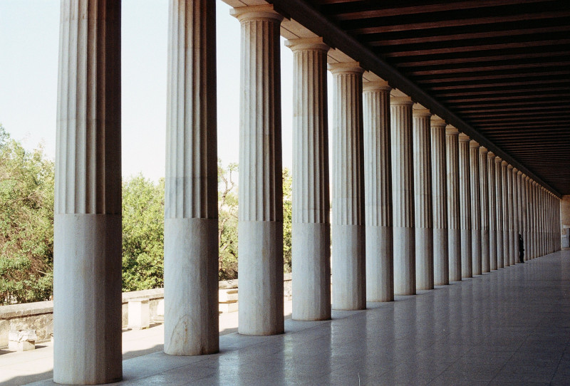 An architectural colonnade.