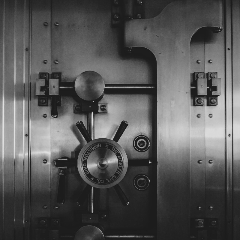 A safe door.